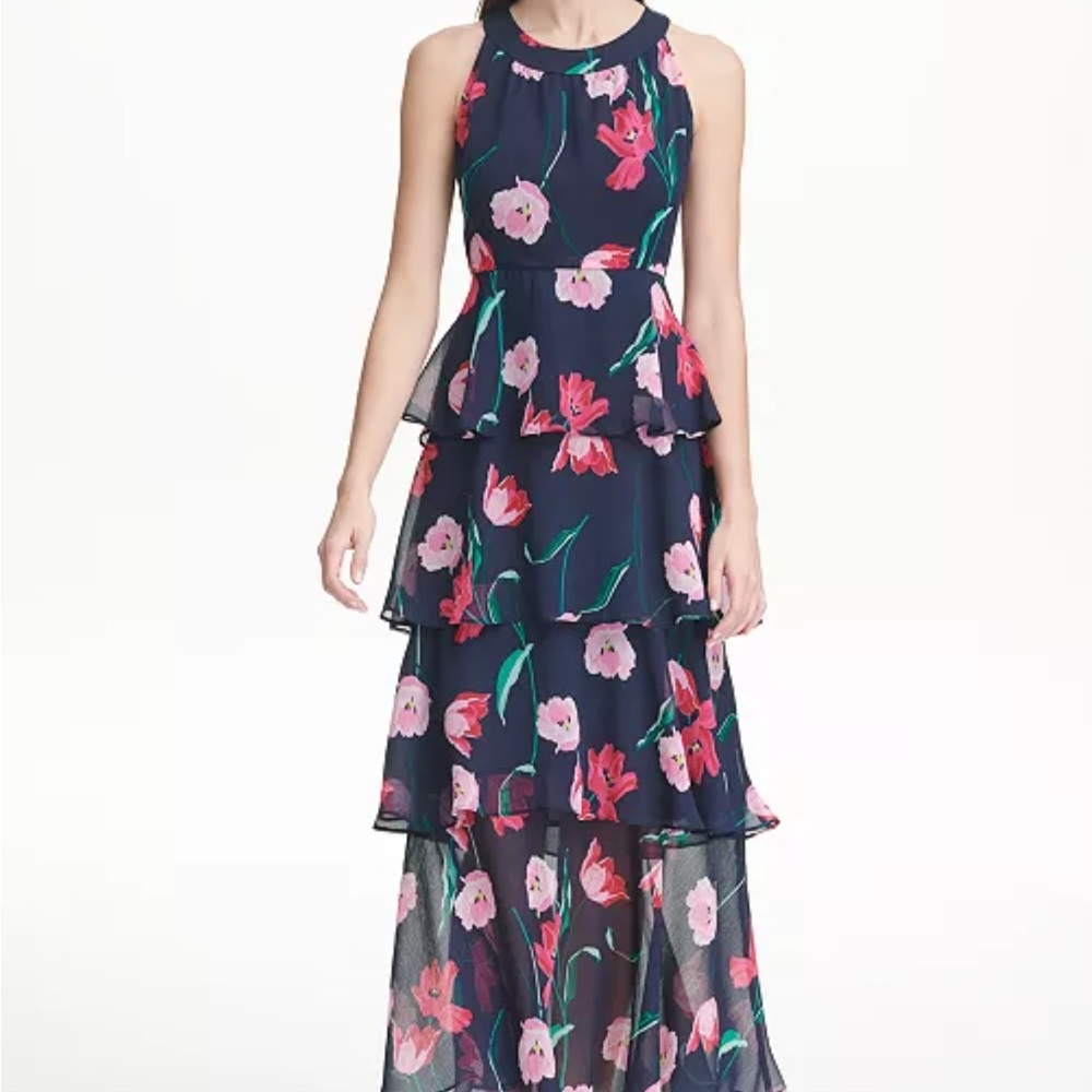 NWOT-Tommy Hilfiger Floral Chiffon Tiered Maxi Dress!
